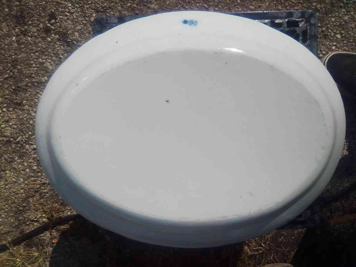 Large Meissen England Flow Blue Deep Serving Platter 1825