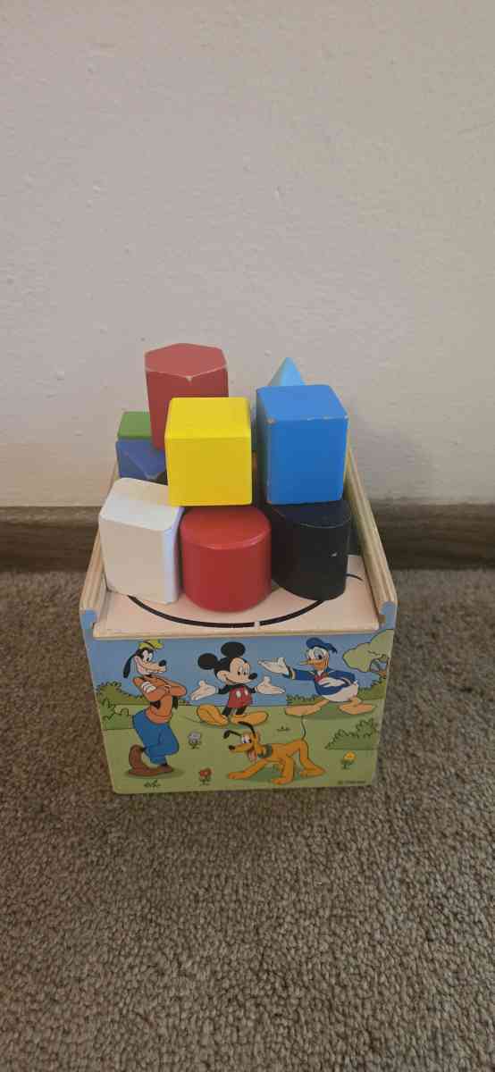 Disney Baby Mickey Mouse Wooden Shape Sorting Cube