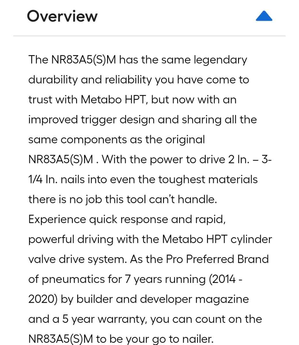 Metabo HPT NR83A5S Strip Nailer