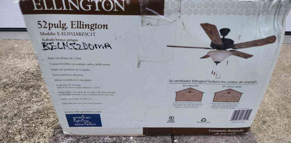 Ellington 52 Inch Ceiling Fan