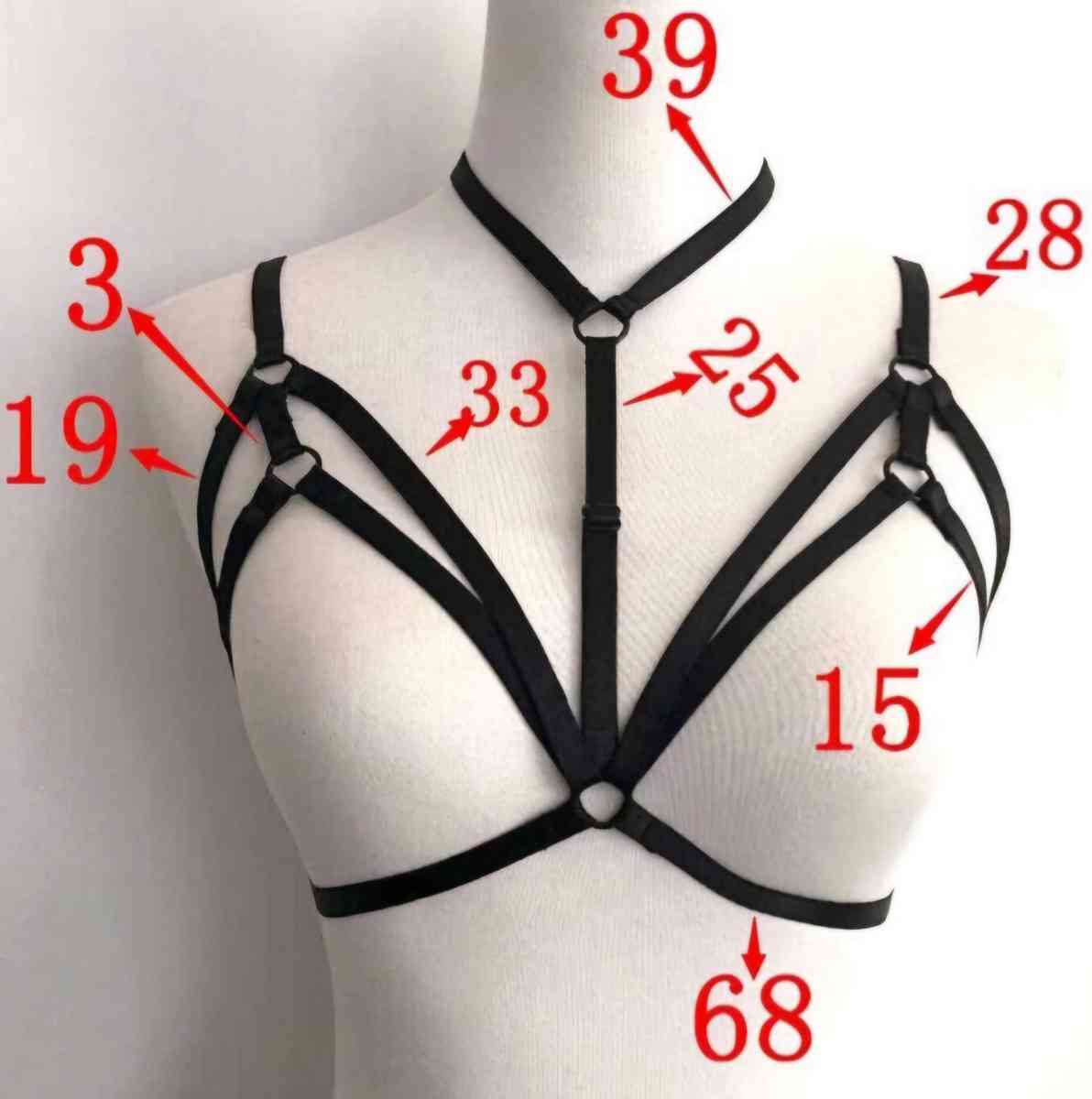 Womens Elastic Adjustable Body Harness Cupless Bra Accessory