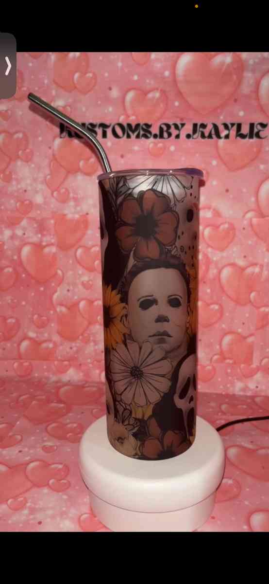 Halloween frosted glass tumbler