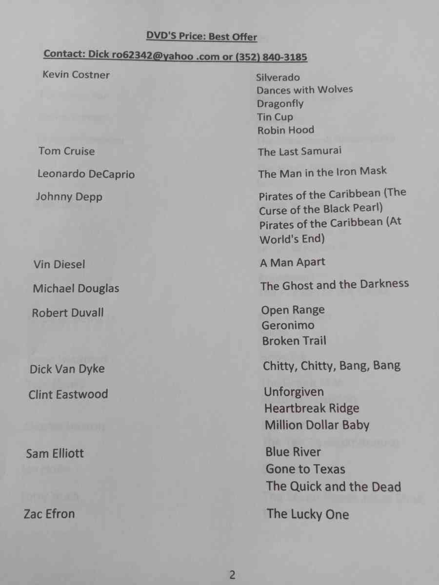 AdditionalVarious DVDs