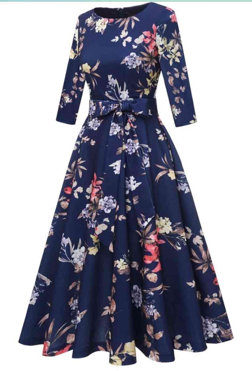 New blue dress with a flower pattern