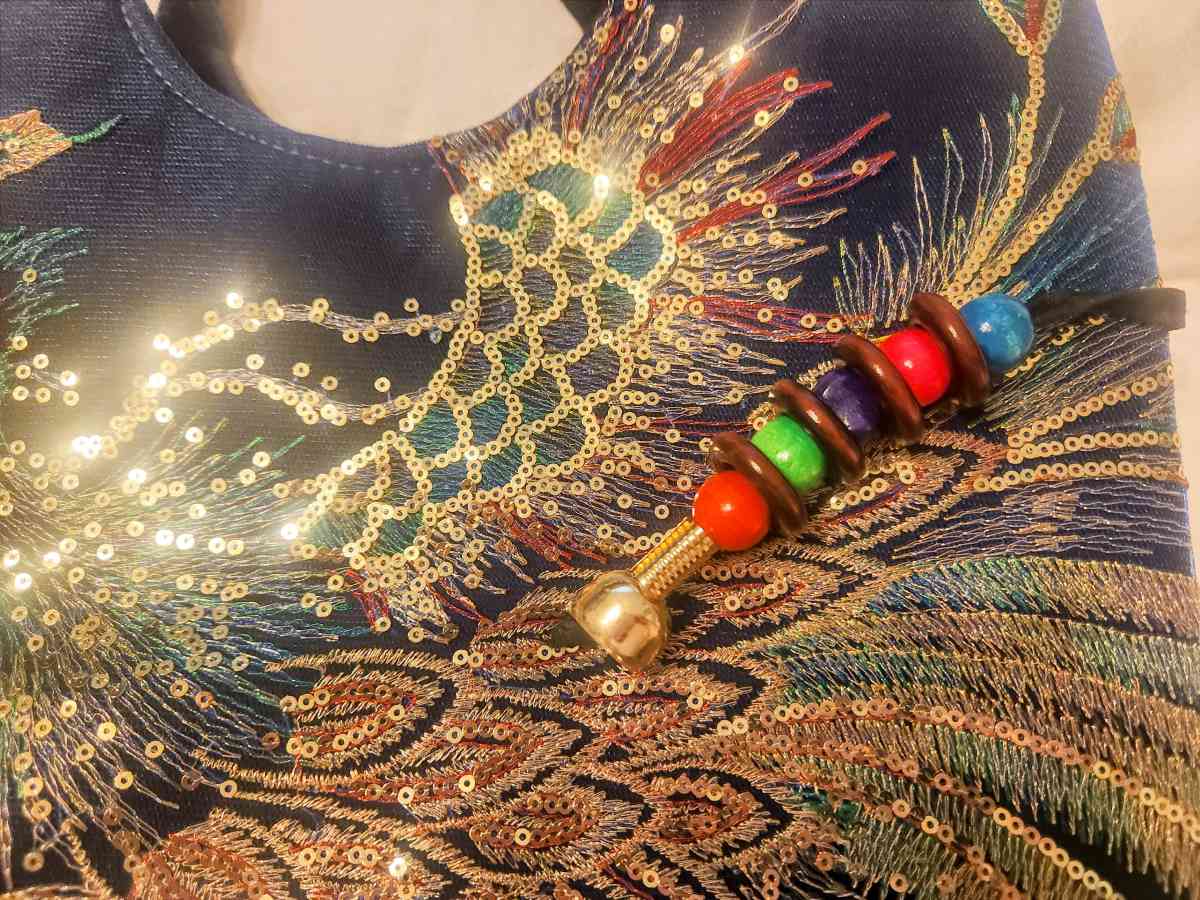 Ella and Elly Peacock Embroidery Tassel Bag