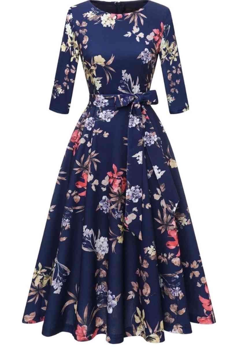 New blue dress with a flower pattern
