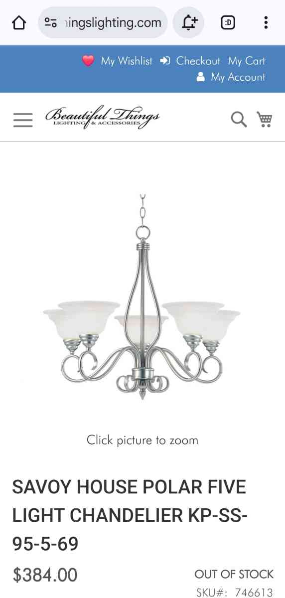 Savoy House Polar 5 Light Chandelier