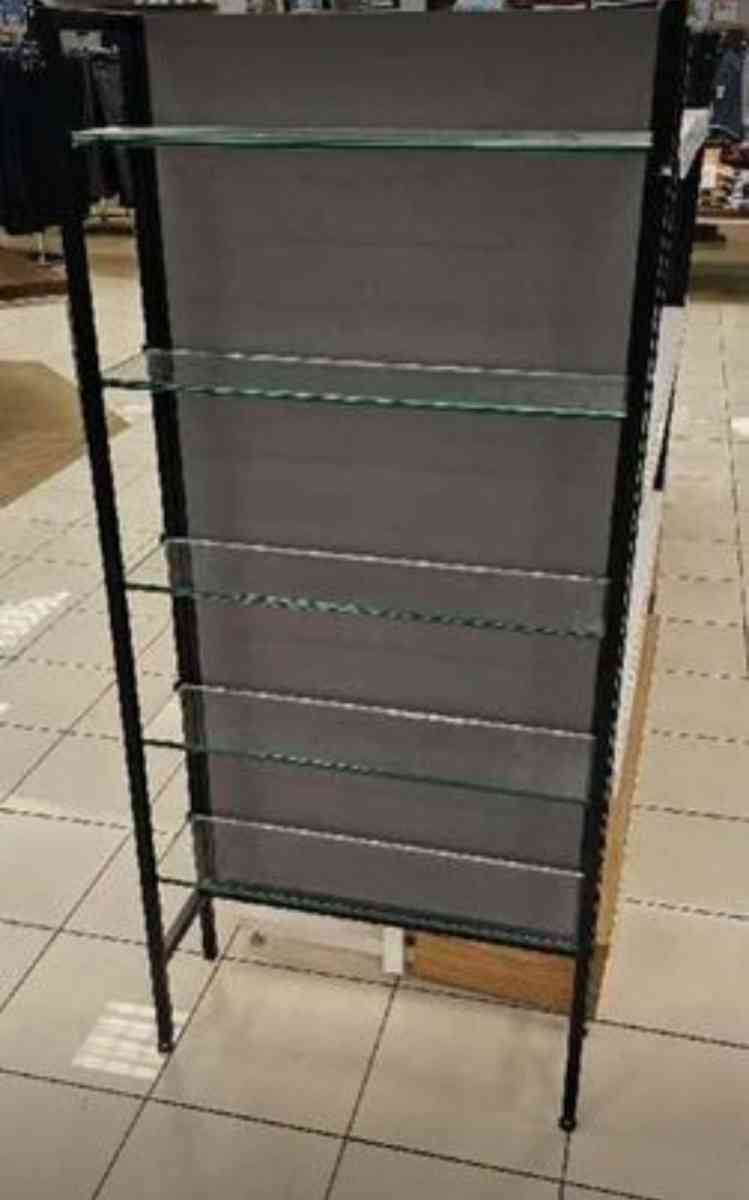 2 Sided Rack W12 Shelves  W5 Glass Shelf End Cap   App 48 x