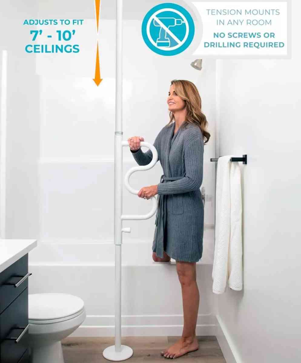 security pole  curve grab bar