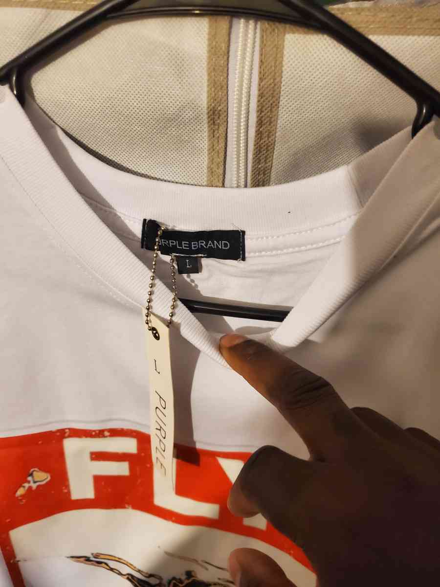 Purple brand graphic design shirt