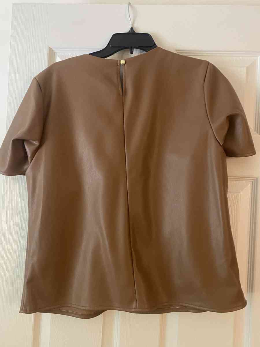 Marc New York faux leather top