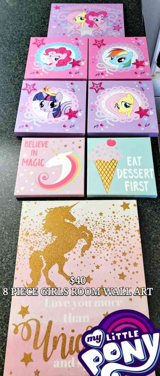8 Piece Girls Room My Little Pony Wall Art 40  OBO