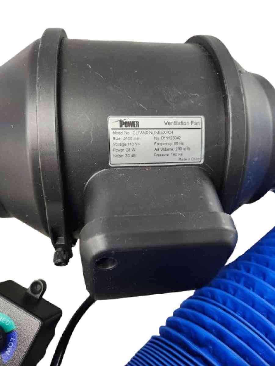 iPower 4 Inch 118 CFM Inline Duct Fan Controller Air Carbon