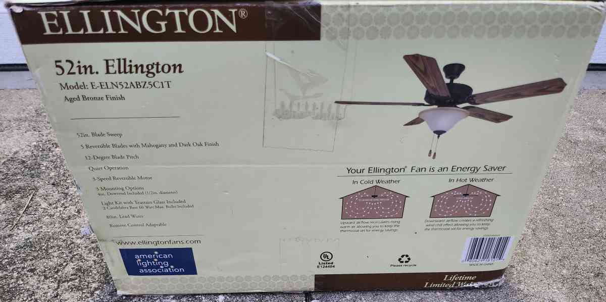 Ellington 52 Inch Ceiling Fan