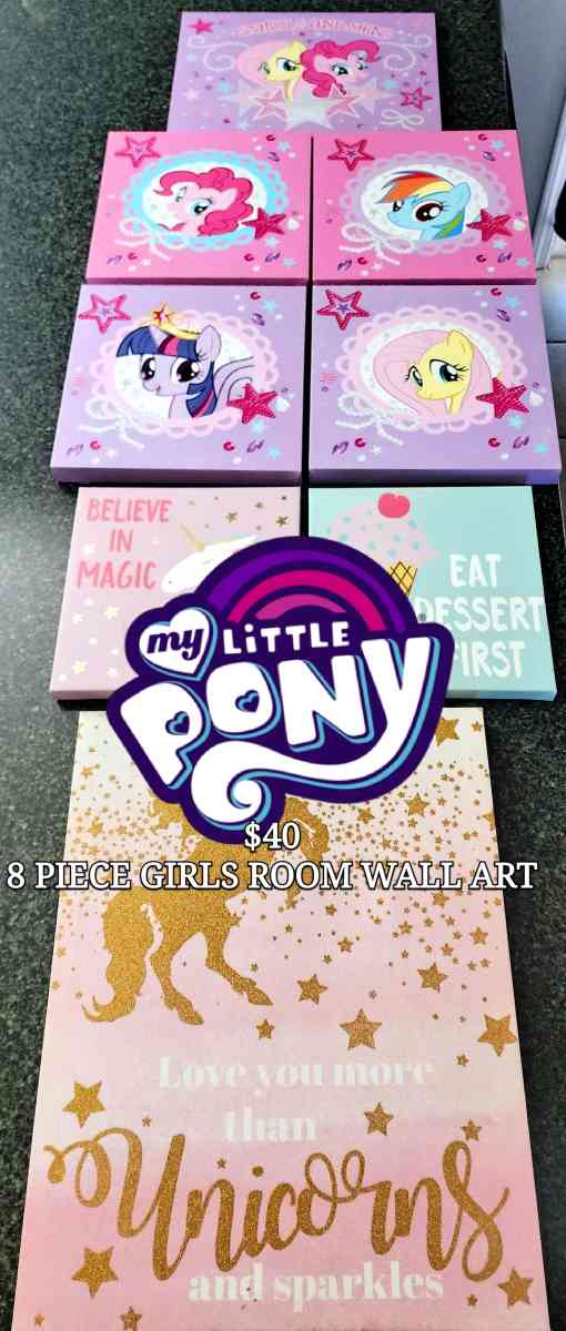 8 Piece Girls Room My Little Pony Wall Art 40  OBO