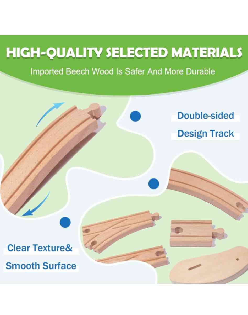 wooden train set 80pcs with map mat