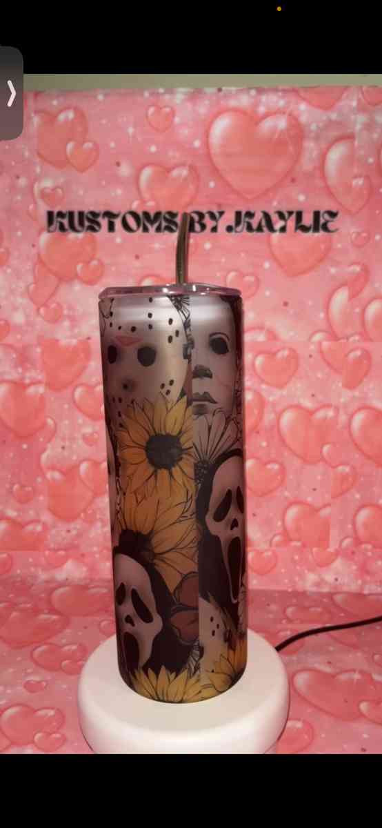 Halloween frosted glass tumbler