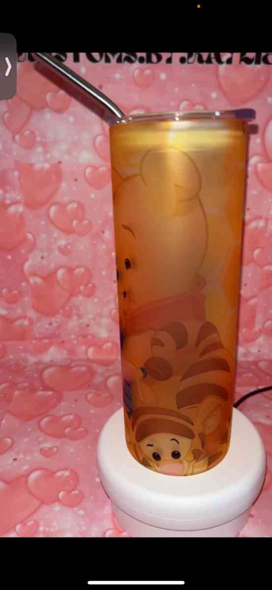 Winnie the Pooh frosted glass tumbler
