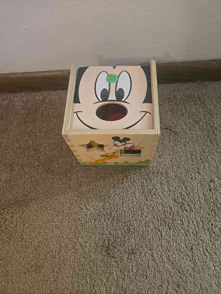 Disney Baby Mickey Mouse Wooden Shape Sorting Cube