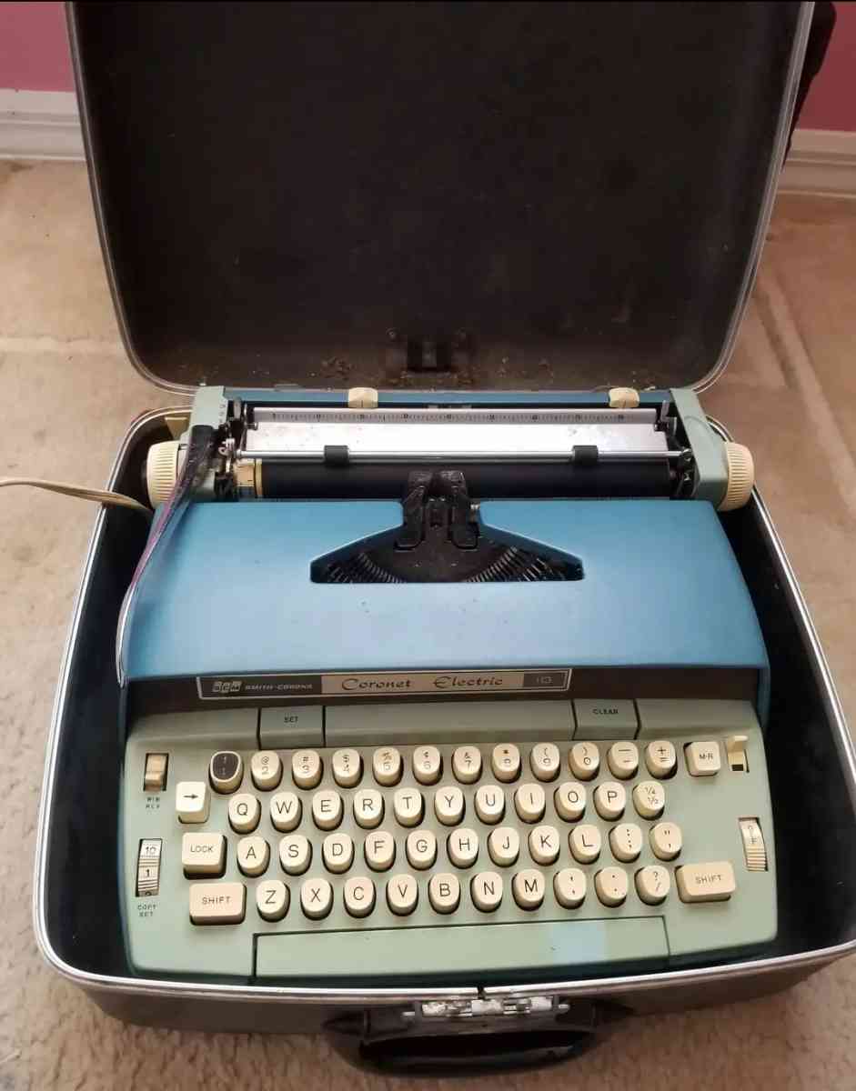 Vintage Blue Smith Corona Coronet Electric typewriter