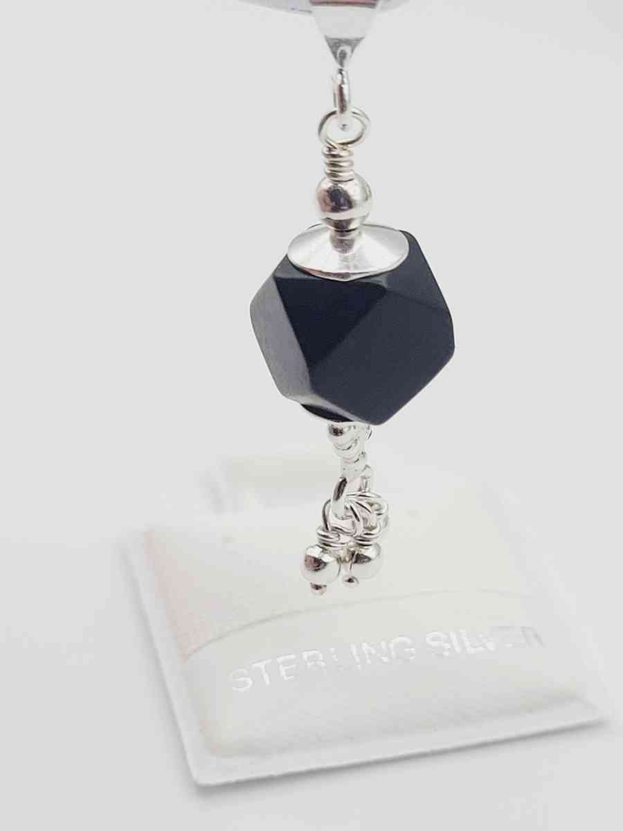 Azabache 8mm Bead 3mm Sterling Silver 925 pendant