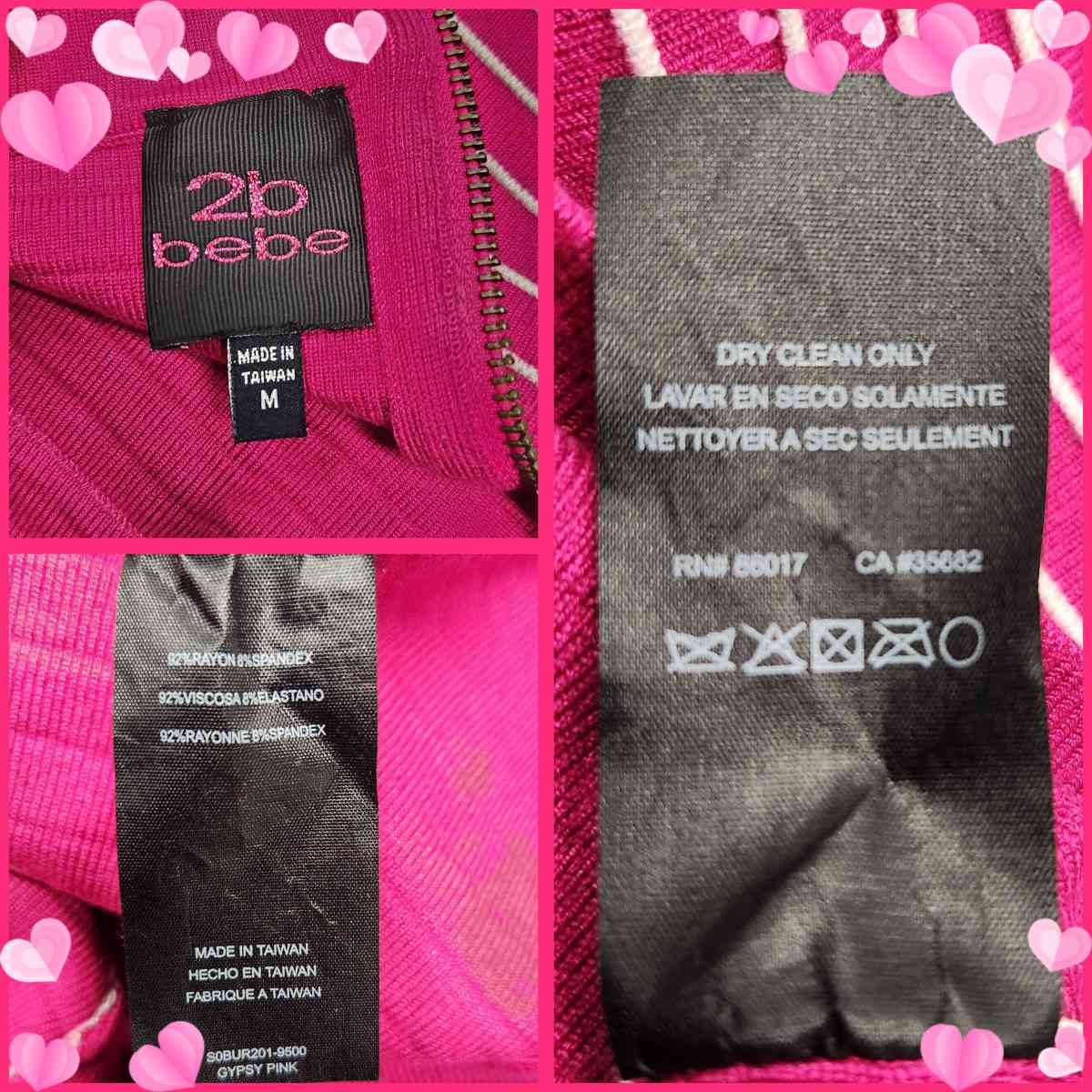 Vintage 2be bebe Gypsy Pink Horizontal Striped Stretch Mini