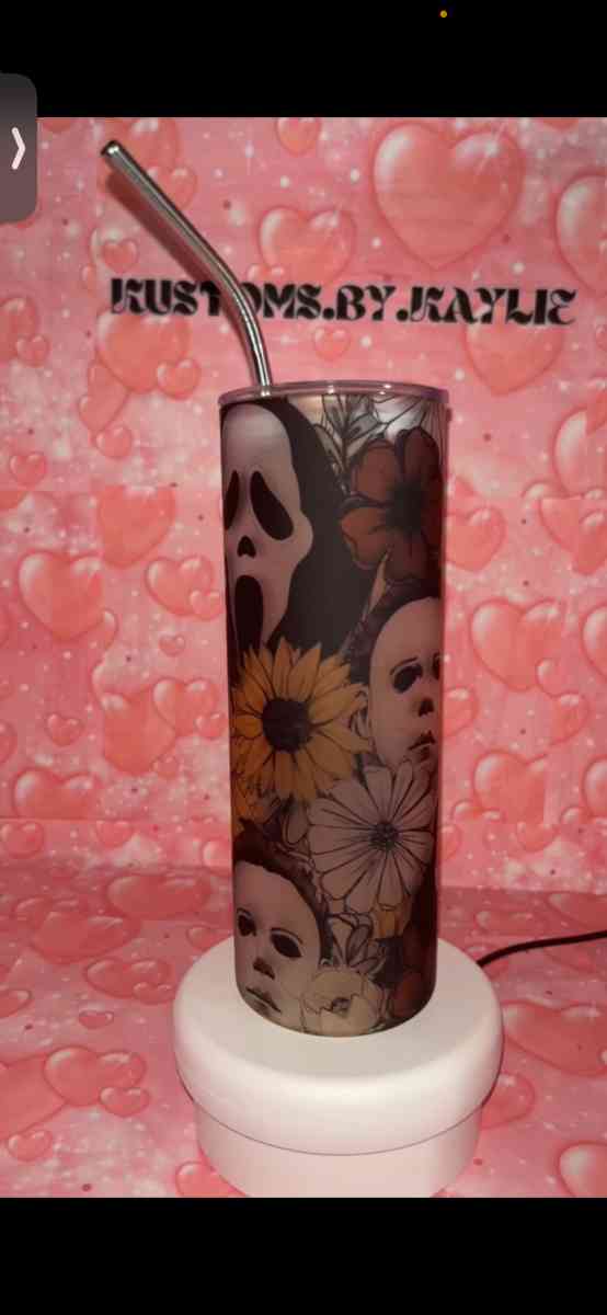 Halloween frosted glass tumbler