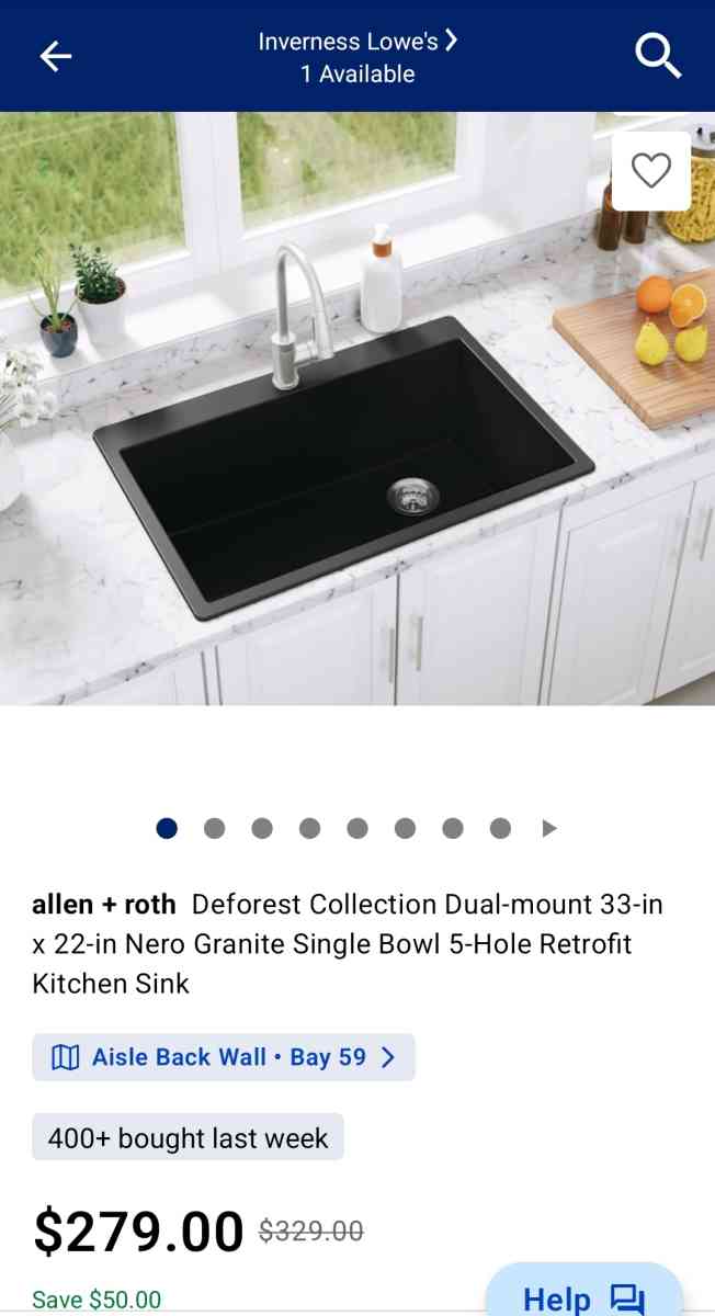 Allen Roth Deforest Collection Kitchen Sink