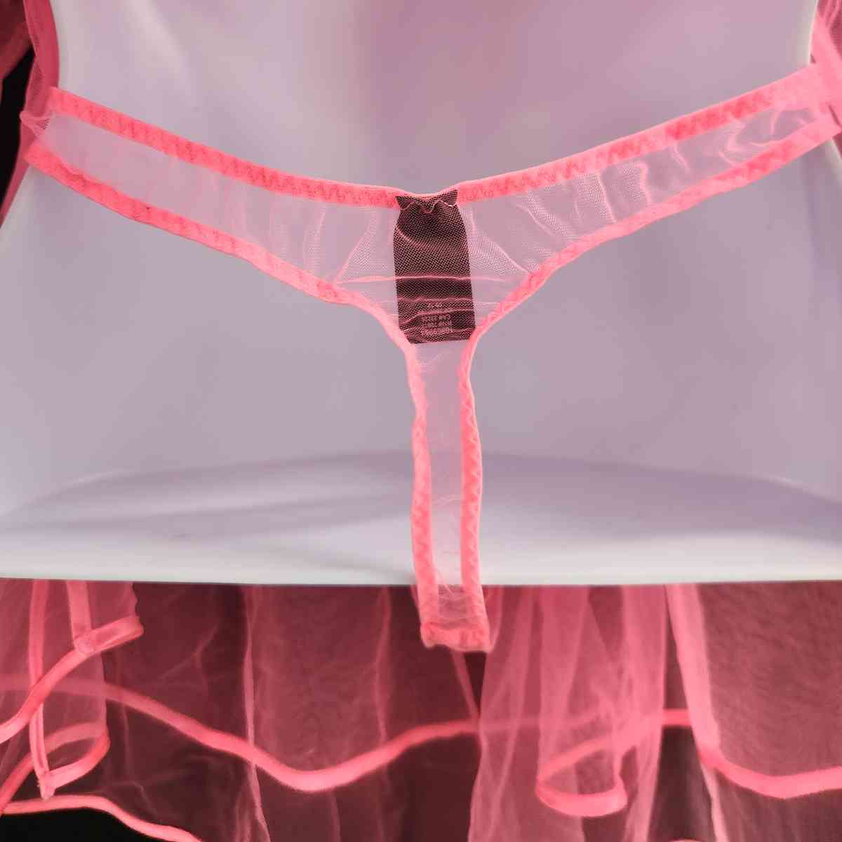 Victorias Secret Neon Pink Embellished Bust Babydoll
