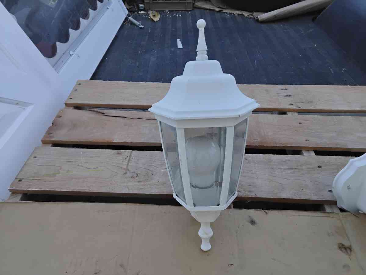 White WallMount Lighting Central Park StyleTwilight Sentinel