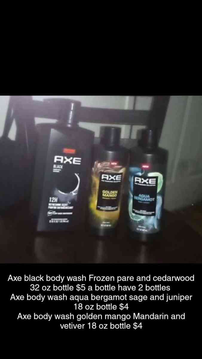 mens axe shampoo conditioner body wash and spray