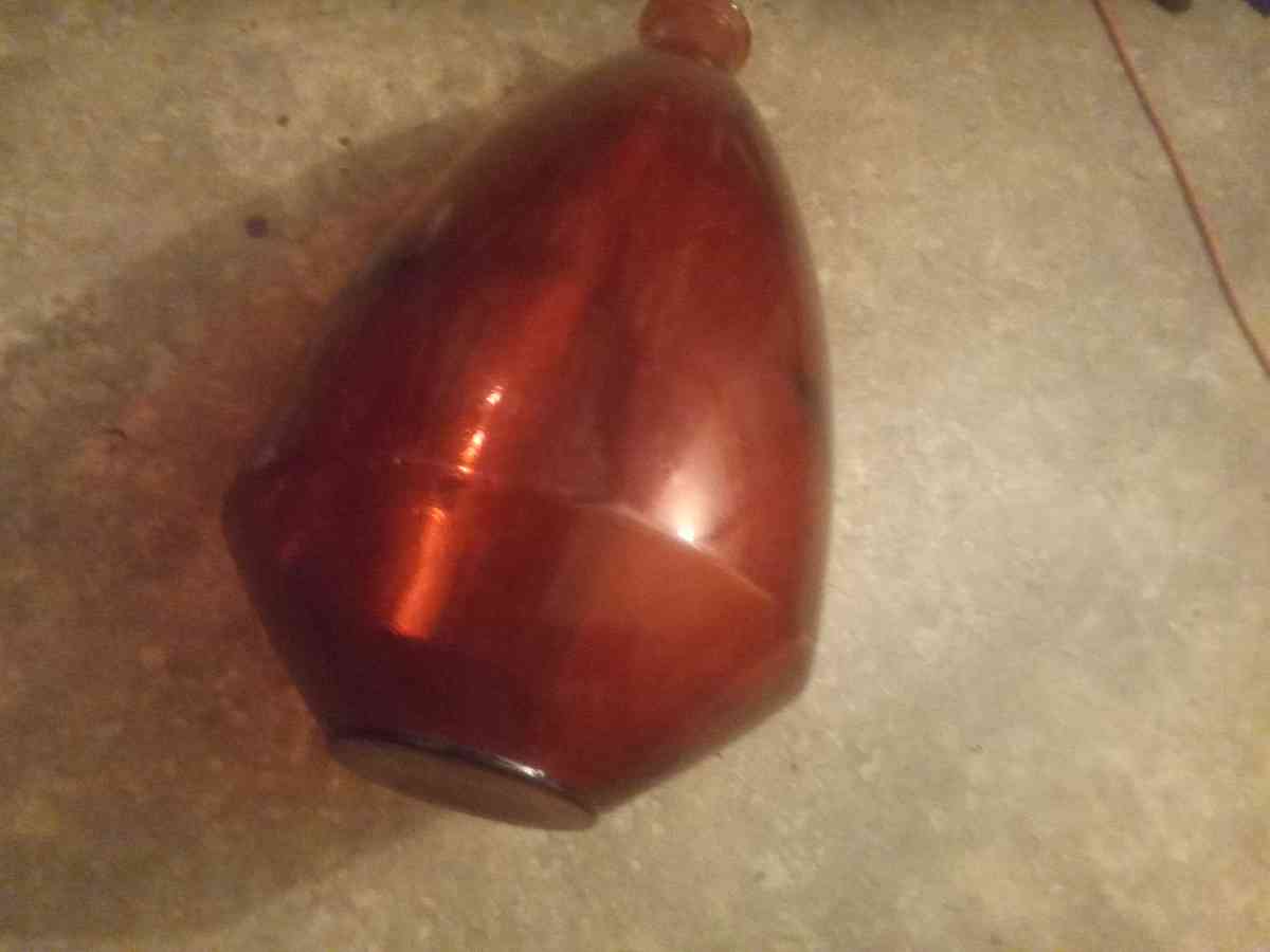 tall large red glass vase