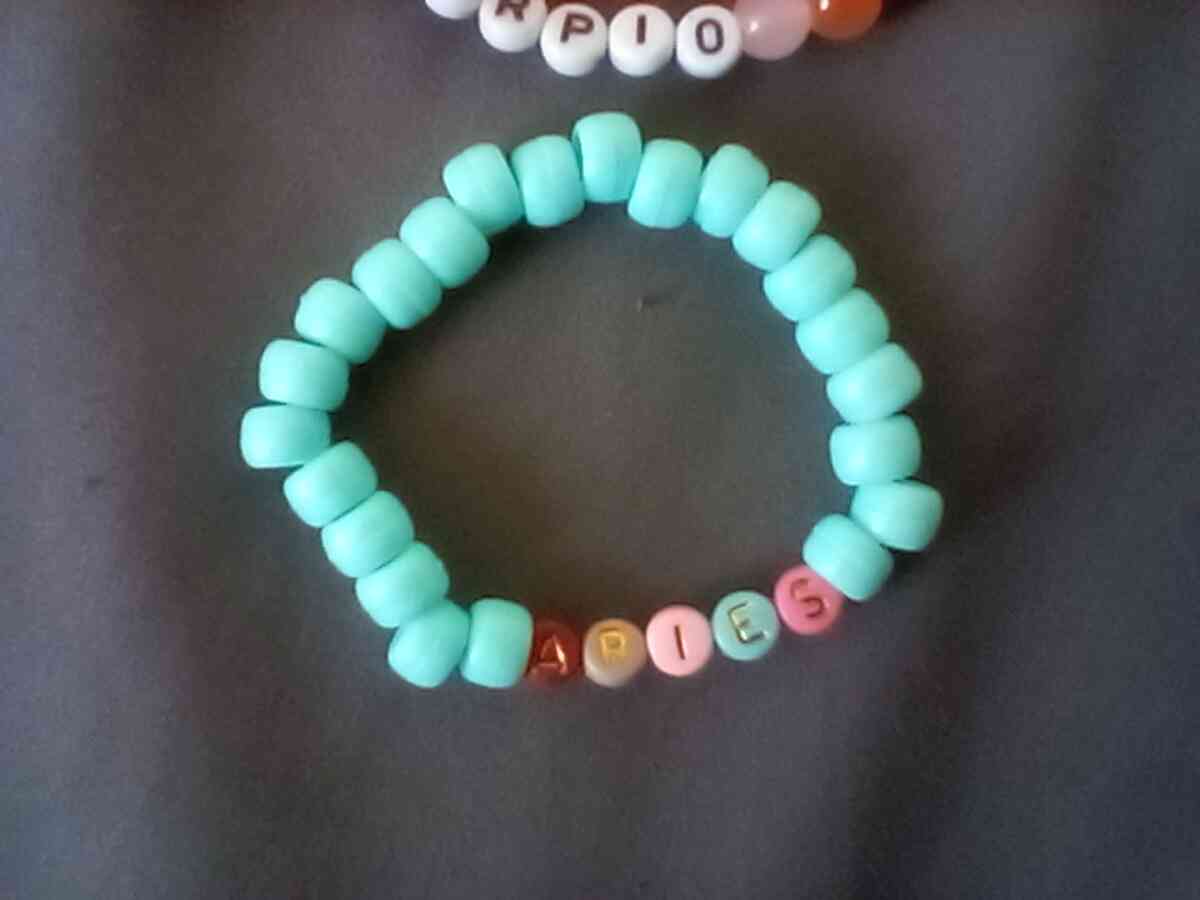 handmade bead and string zodiac bracelets I made myself