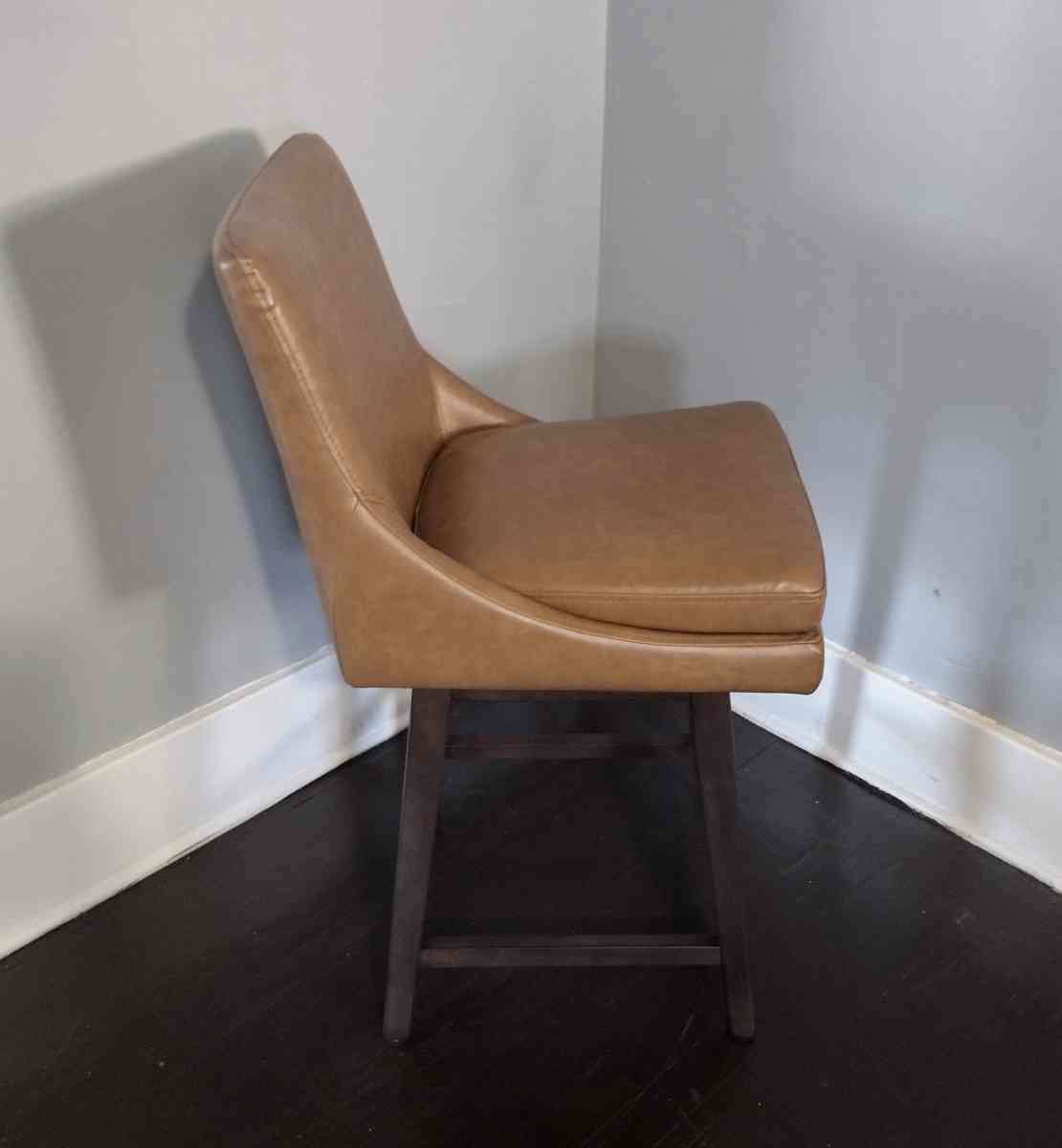 Lissa Saddle Brown Faux Leather Swivel Counter Stool