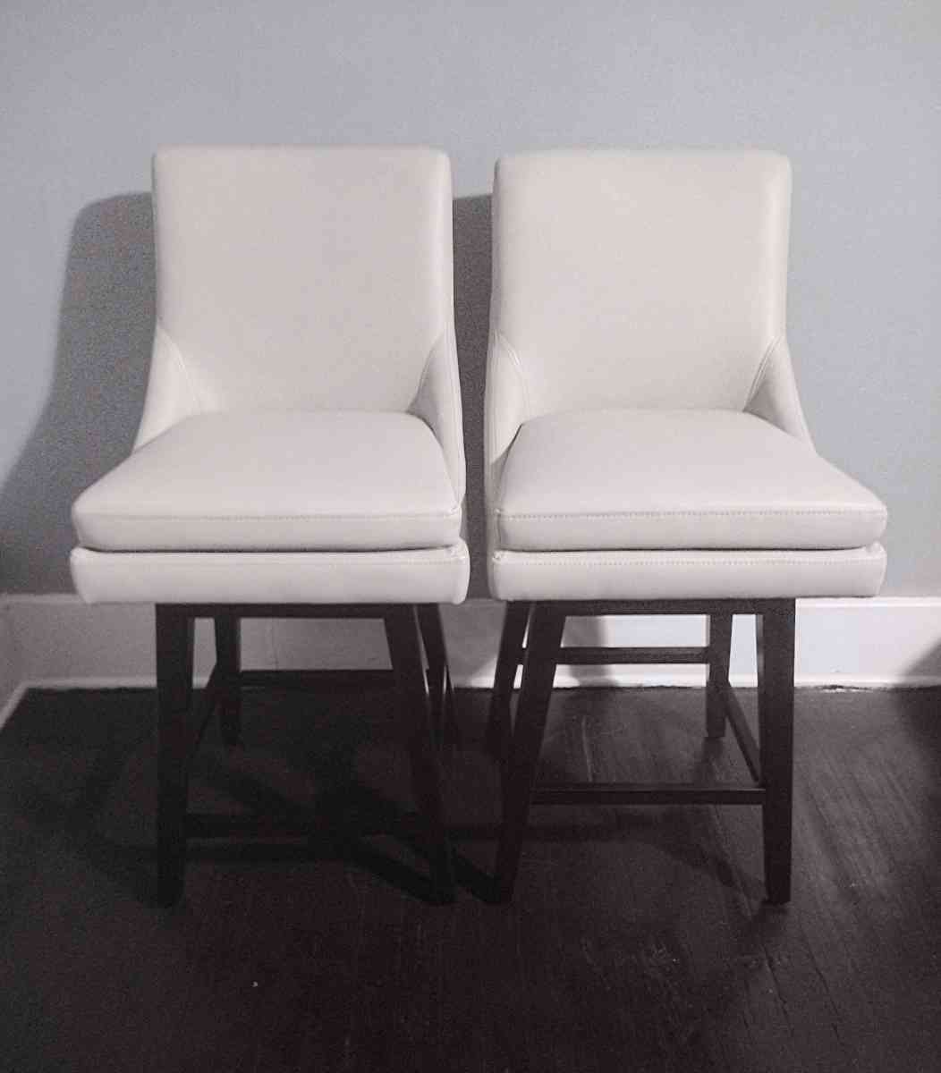 Lissa Light Gray Faux Leather Swive rCounter Stool Set