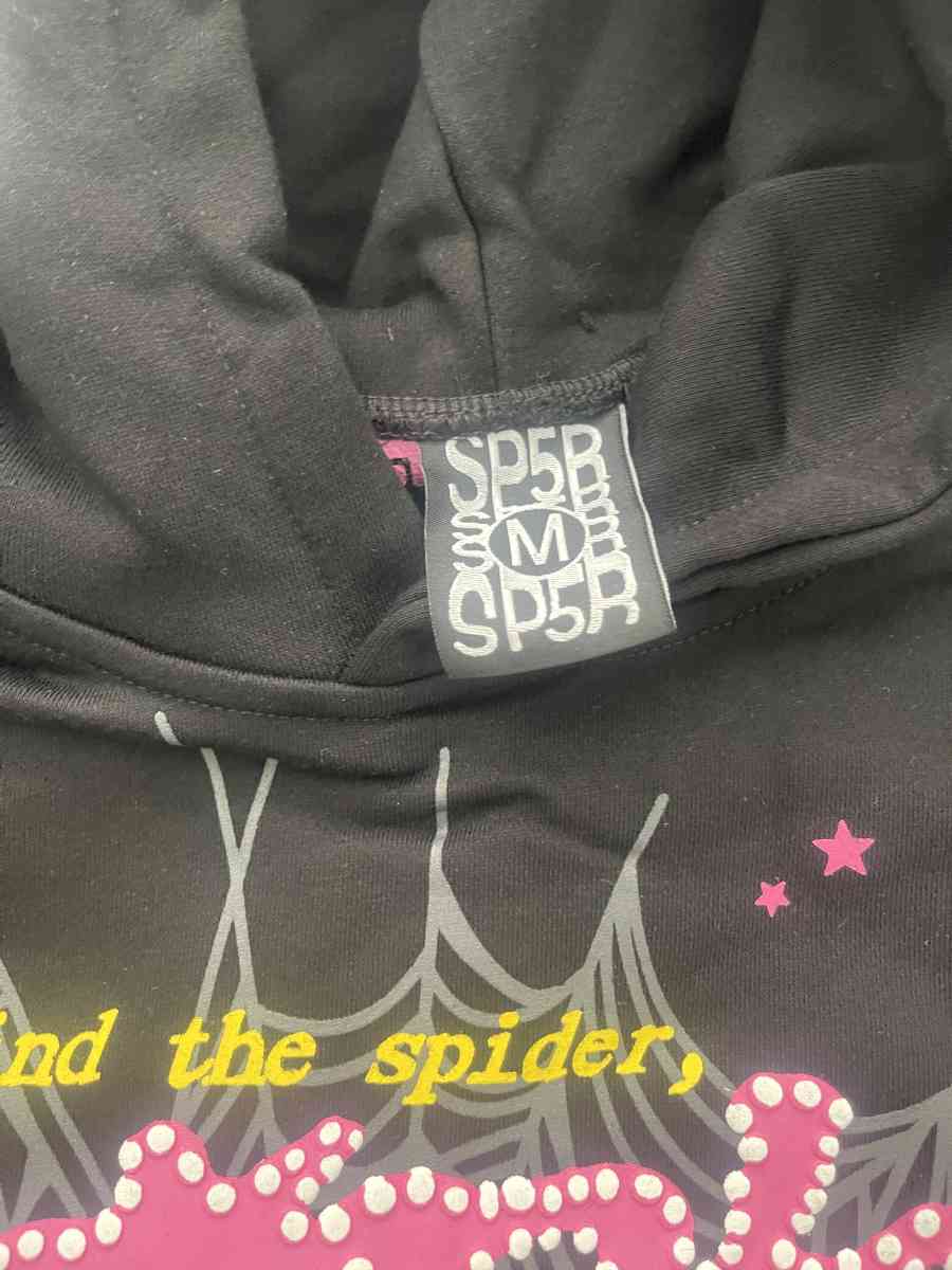 Black OG pink sp5der hoodie Authentic
