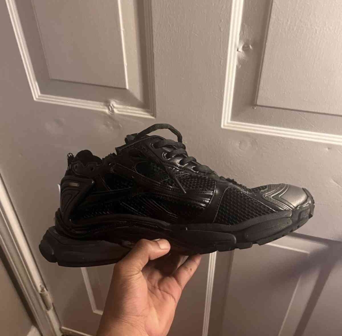 black balenciaga runner sneakers