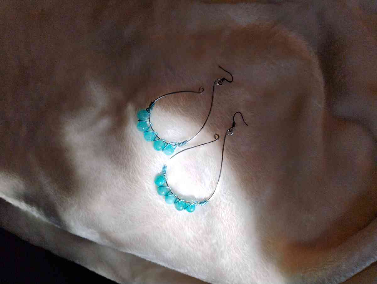 handmade recycled copper wire earrings