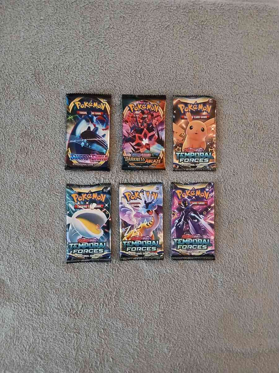 6 Pokemon Trading Cards Booster Packs 2022 2024