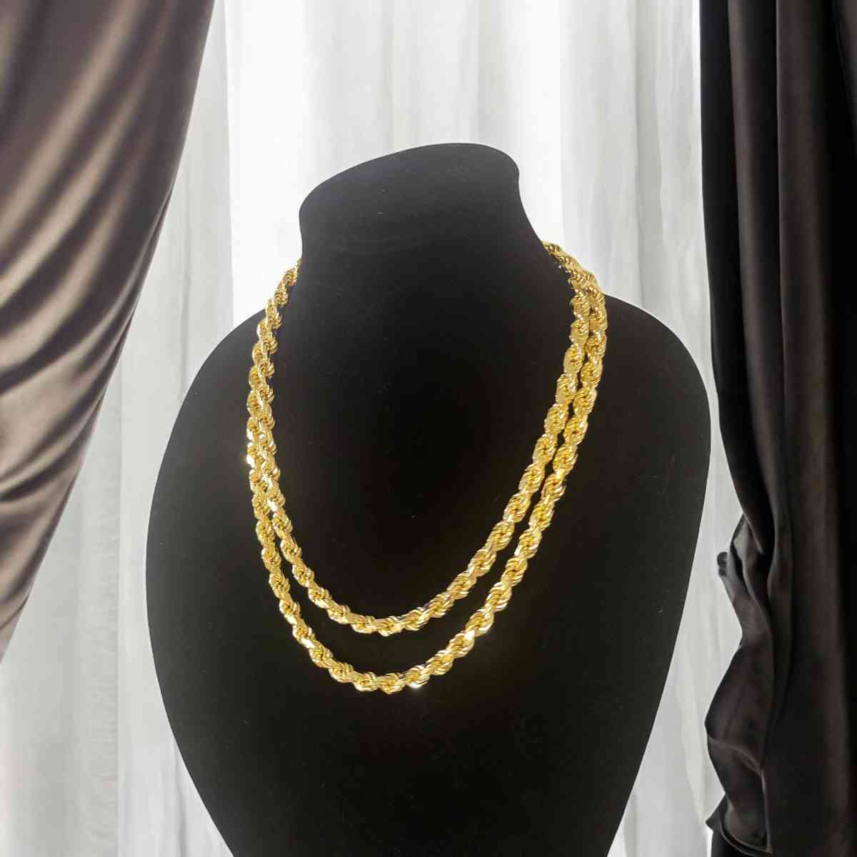 3 mm  22 INCHES  4mm 24 INCHES  5mm  24 IN GOLD PLATED