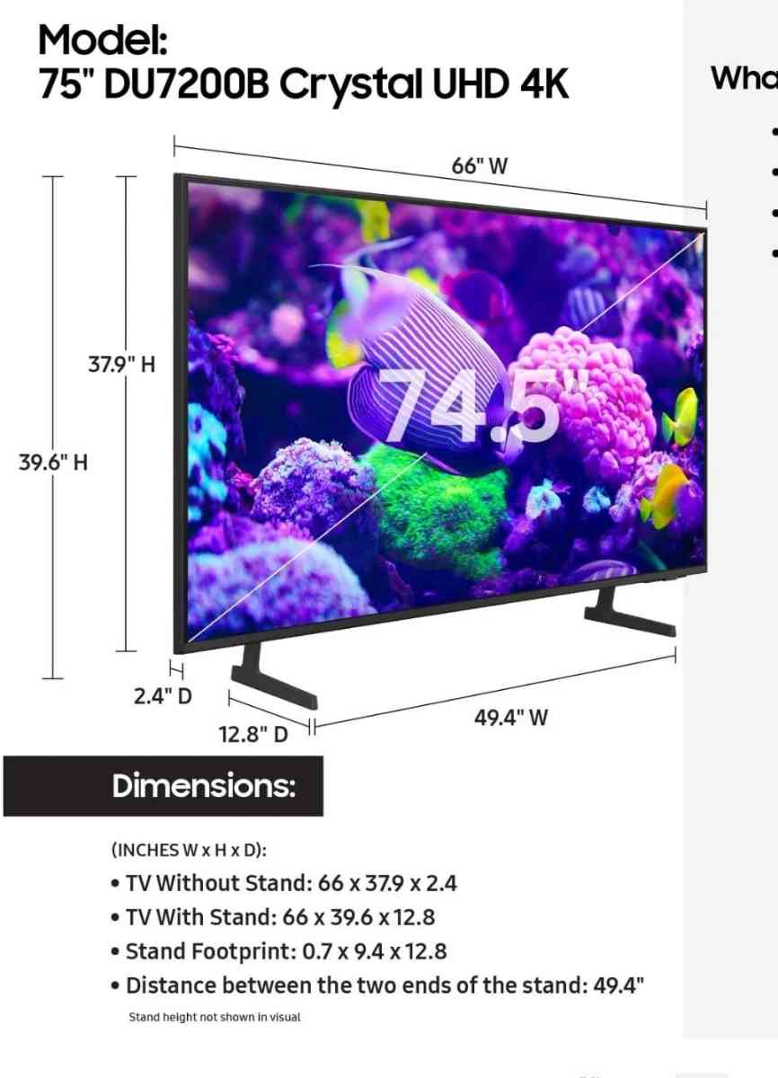 Samsung 75in 4K UHD Smart TV with Firestick