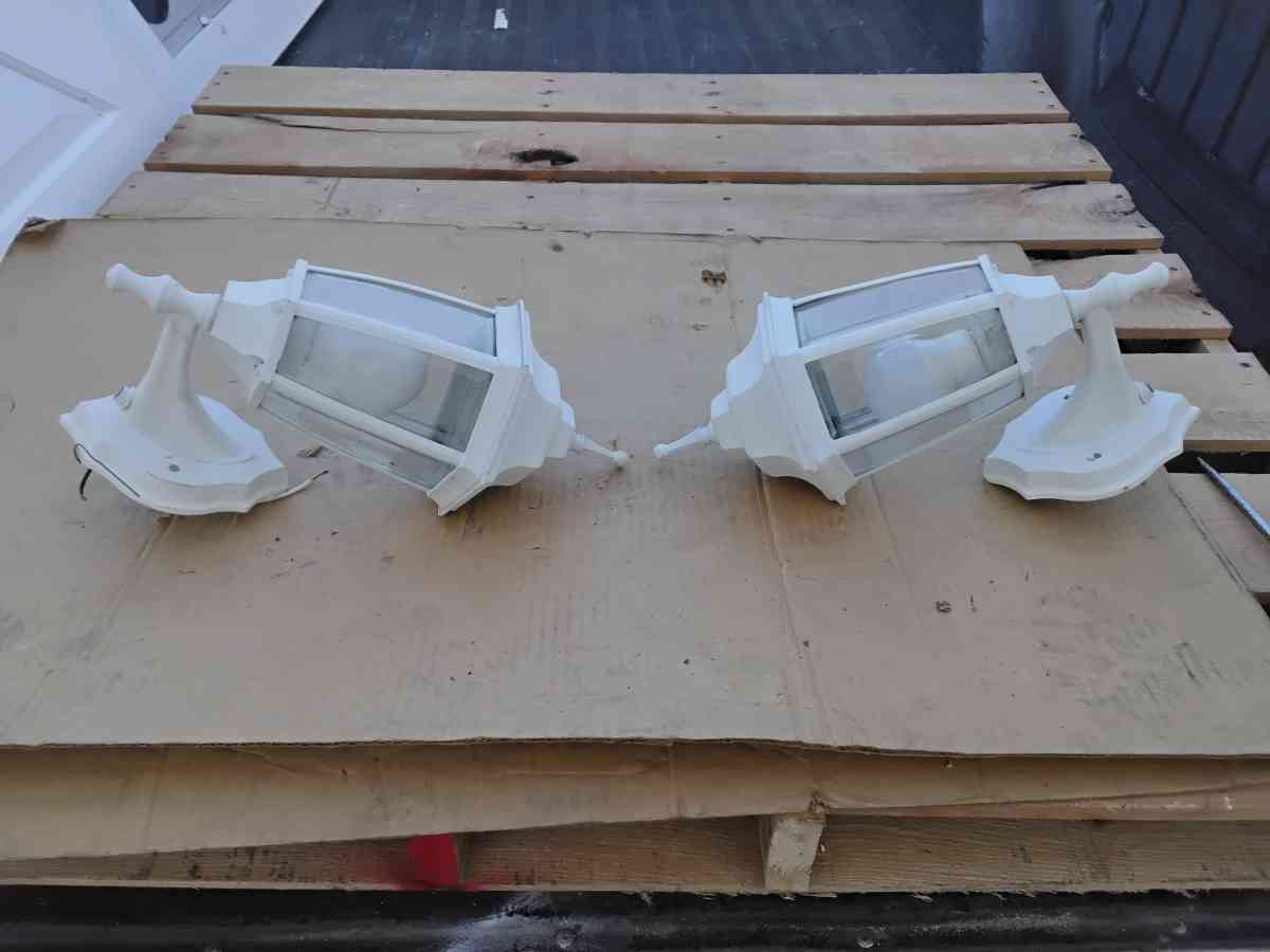 White WallMount Lighting Central Park StyleTwilight Sentinel