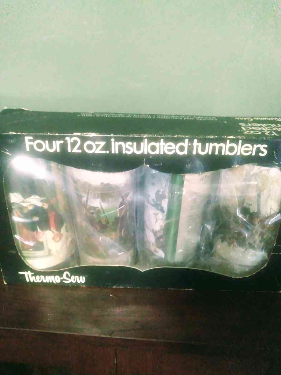 four 12 oz insulated tumblers they are old back in 1994