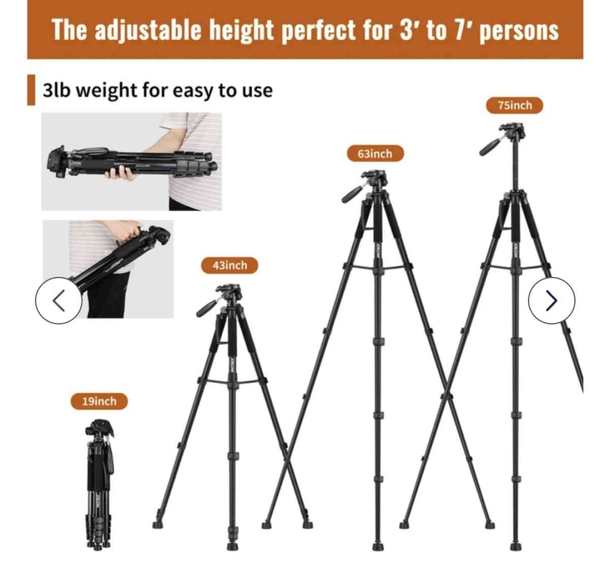 JOILCAN 75 Camera Tripod Tripod for Camera Stand
