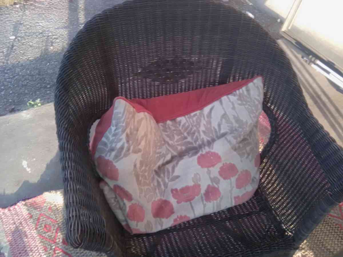 wicker furniture set and rug