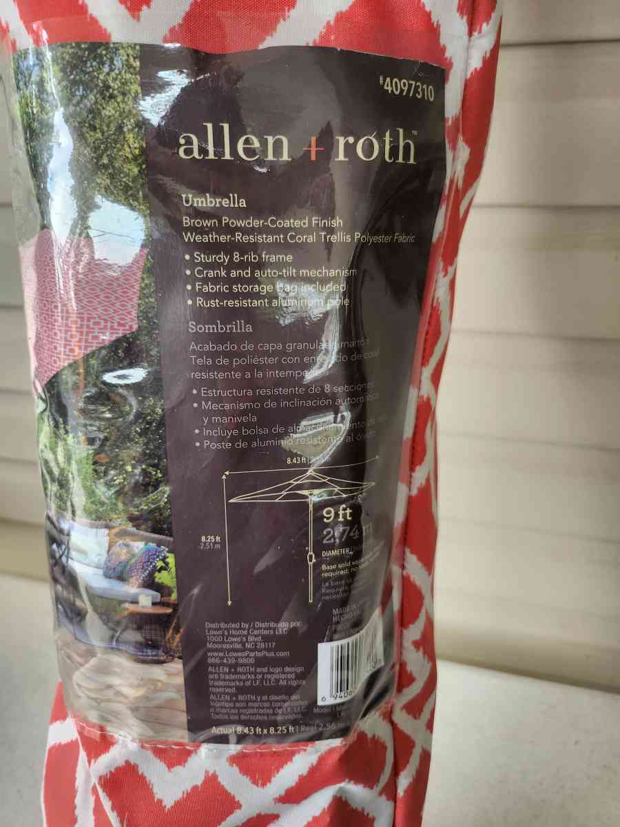 Allen Roth Outdoor Patio Table Umbrella