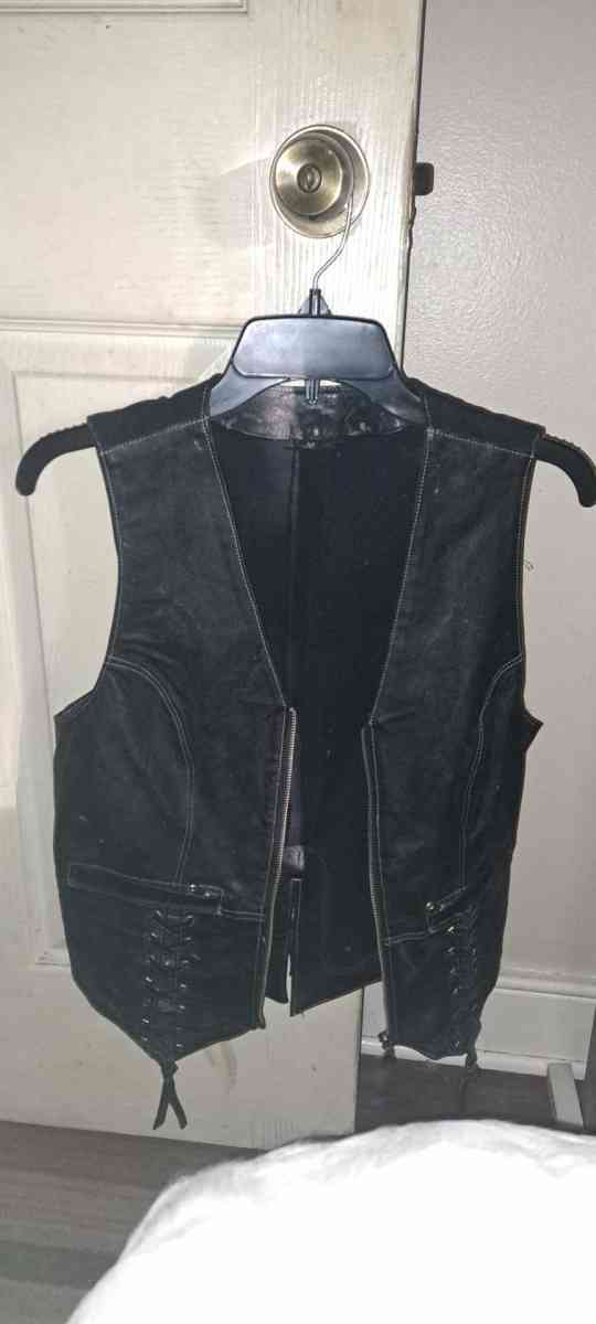 HARLEY DAVIDSONleather tassle coat and vest