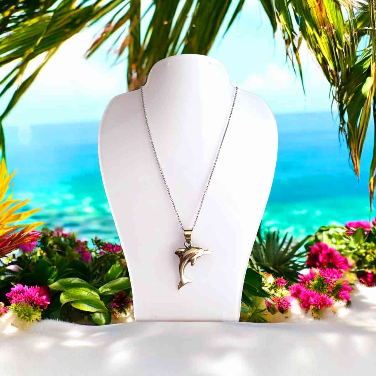 sterling silver 925 dolphin pendant