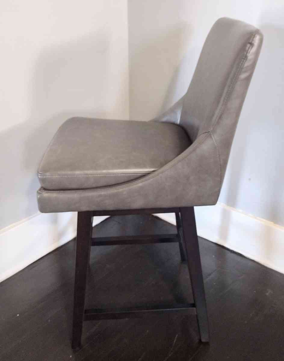 FIRE SALE Lissa Retro Gray Faux Leather Swivel Counter Stool