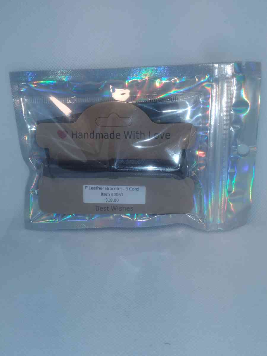 Faux Leather Bracelet 3 Cord Brown